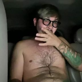 Tattooed Twink Jerks Off In Car Until He CUMS