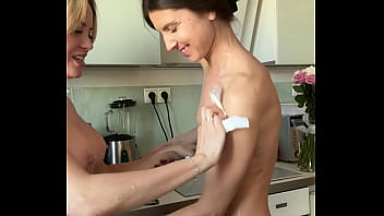 Lesbian Clean up mess BTS