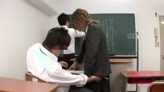 Japanese twink gets a hardcore anal lesson from his educator