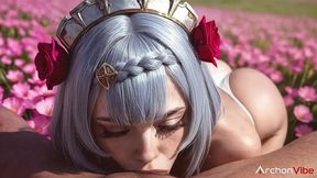 noelle wanted a romantic date, so i organized a picnic in a field of flowers. she thanked me with a passionate blowjobai]