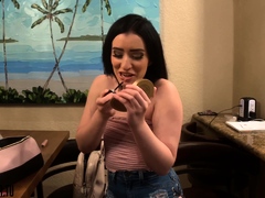Big ass pale brunette milf with