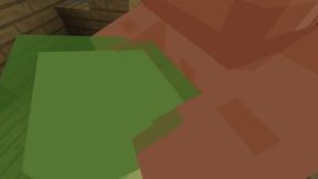 Minecraft slime girl giving a blowjob and getting fucked doggy style