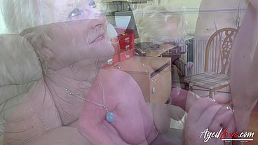 AGEDLOVE Busty Claire Knight enjoying ride of her life
