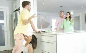 Dark-haired goth seduces broken-hearted lover