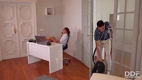Rose Valerie'_s Anal Office Cleaning With Kai Taylor'_s Long Pipe