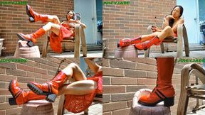 vintage red knee high boots - Boot show Vol 2 wmv