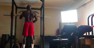 Hallelujah Johnson Tall Dark Chocolate Muscles Tattoos Body Gym session