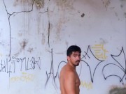 Exhib bator undressed into abandoned house