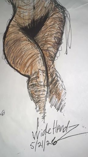 This was a WideHandz test dummy.  This is a copy of the original drawing, it is colored with a couple of color pencils.