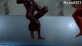 Mrs. Cockers Hot Water Tryst in 3D Skyrim Fantasy World