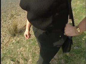 Short hair mature at the outdoors interview