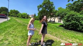 BangVan - Redhead Abbey Margot aka Abby Margarita & her Jealous Girlfriend Ride Bang Van!