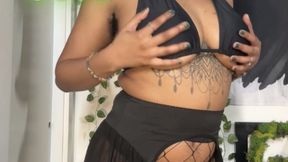 Swallow Your Seed: Ebony Femdom JOI CEI 4K