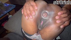 str8rich put a glass butt plug in my ass then fuck my wet teen pussy and i deepthroat his dick