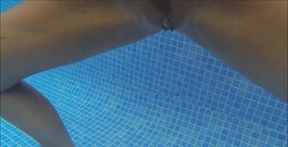 underwater striptease, removing my bikini in the water &  playing around naked in the  swimming pool