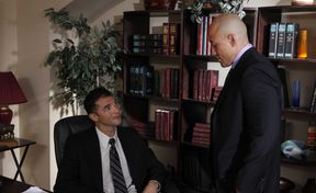 Business men find time to relax a little