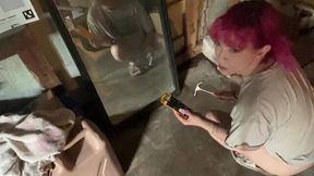 destroying a toy school bus