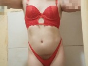 Usando a calcinha linda da minha namorada
