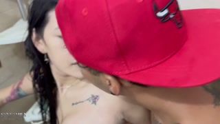 I give my stepsister a nice shower ending in delicious sex with multiple orgasms