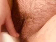 FTM trans guy playing with toys- stretching and knotting Bad Dragon toys