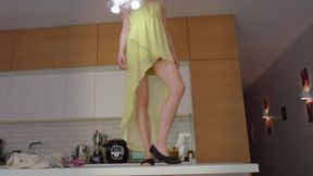 Goddess Amber Is In The House - Black Gym Slippers - Part 1 - 4K