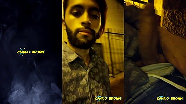 Hot colombian guy jerking off in public after a party night - Camilo Brown