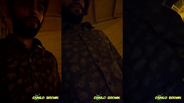 Hot colombian guy jerking off in public after a party night - Camilo Brown