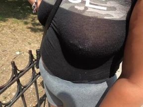 Sister in Law in Wife See Through Shirt with no Bra on