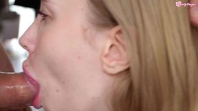 asmr sloppy deep throat close-up with braces: drenched in spit!