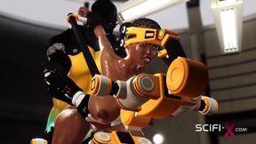 Fuck me hard. Sex with a sci-fi android in the lab