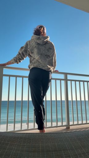 Cum with Me on the Balcony in Front of the World!