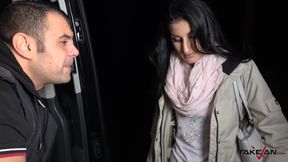 Leggy whore is opening her legs and pussy to be awarded with a rod