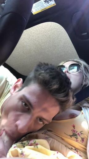Car Blowjob cumshot with Michael Delray