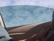 Risky drive and jacking off broad day light