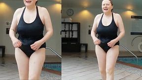 Hot Grandma Sizzles in Black Swimsuit at 66!