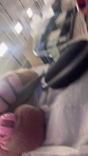 Public humiliation in a chastity device