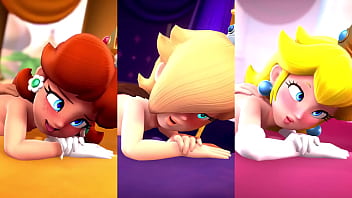 Peach, Daisy, and Rosalina&#039_s pussies pounded