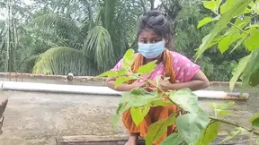 Bangladeshi babe exposes her juicy tits in a viral rooftop rain sex wild.