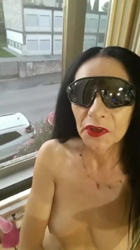 Naked in Front of Window Fucking Ass Pussy