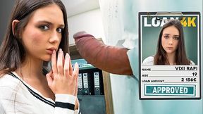 Hot brunette teen gets serviced through office glory hole
