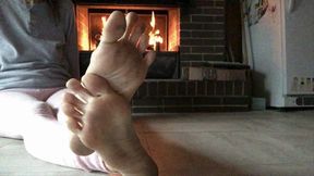 Tootsies by the fire!