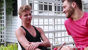 Handsome gay dudes hot outdoor sex