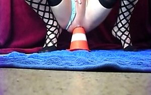 Bunny dilatare huge cone and double apple anal insertion