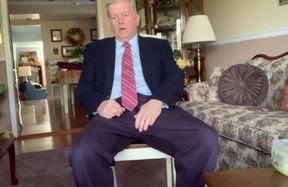 Well dressed grandpa masturbating