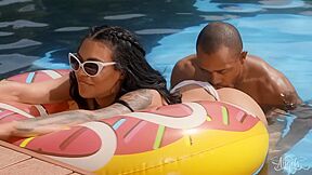 Muscled Black Stud Bangs Tranny Right Behind His Wifes Back