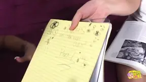 Brunette lesbian seduces busty study buddy