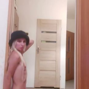 undressed erotic dance and striptease of a sexy teen