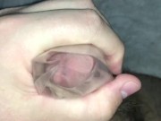 Fan Requested taped my cock and stroked it