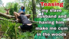 Training Zero Femdom Pussy Licking Slave in the Woods! Outdoor Public Orgasm Real Homemade Amateur Wife MILF FLR Flashing Sub