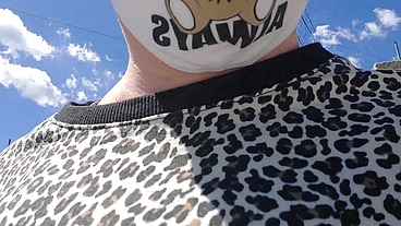 Hot pee wet yoga pants in public garden